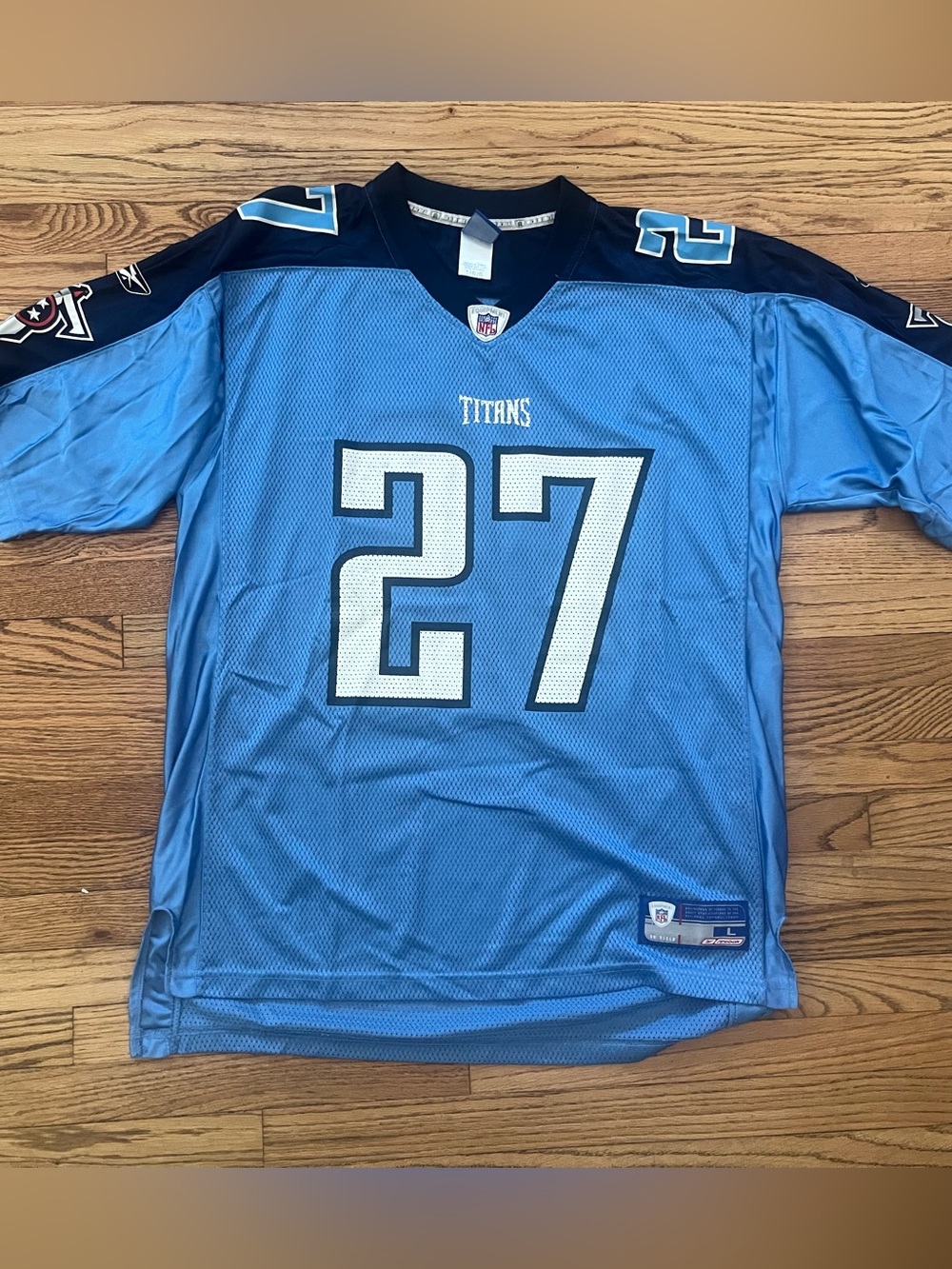 NFL Tenessee Titans  #27 Light Blue Men's Football Jersey Sz Large
